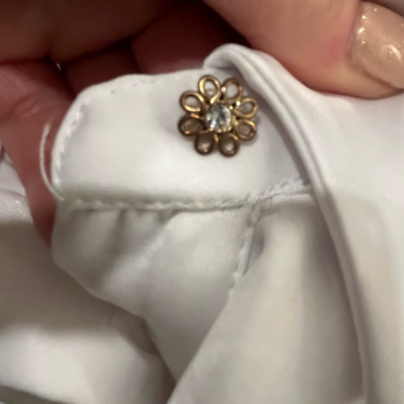 New Zara Pearl white ruffle poet shirt M - Picture 3 of 4